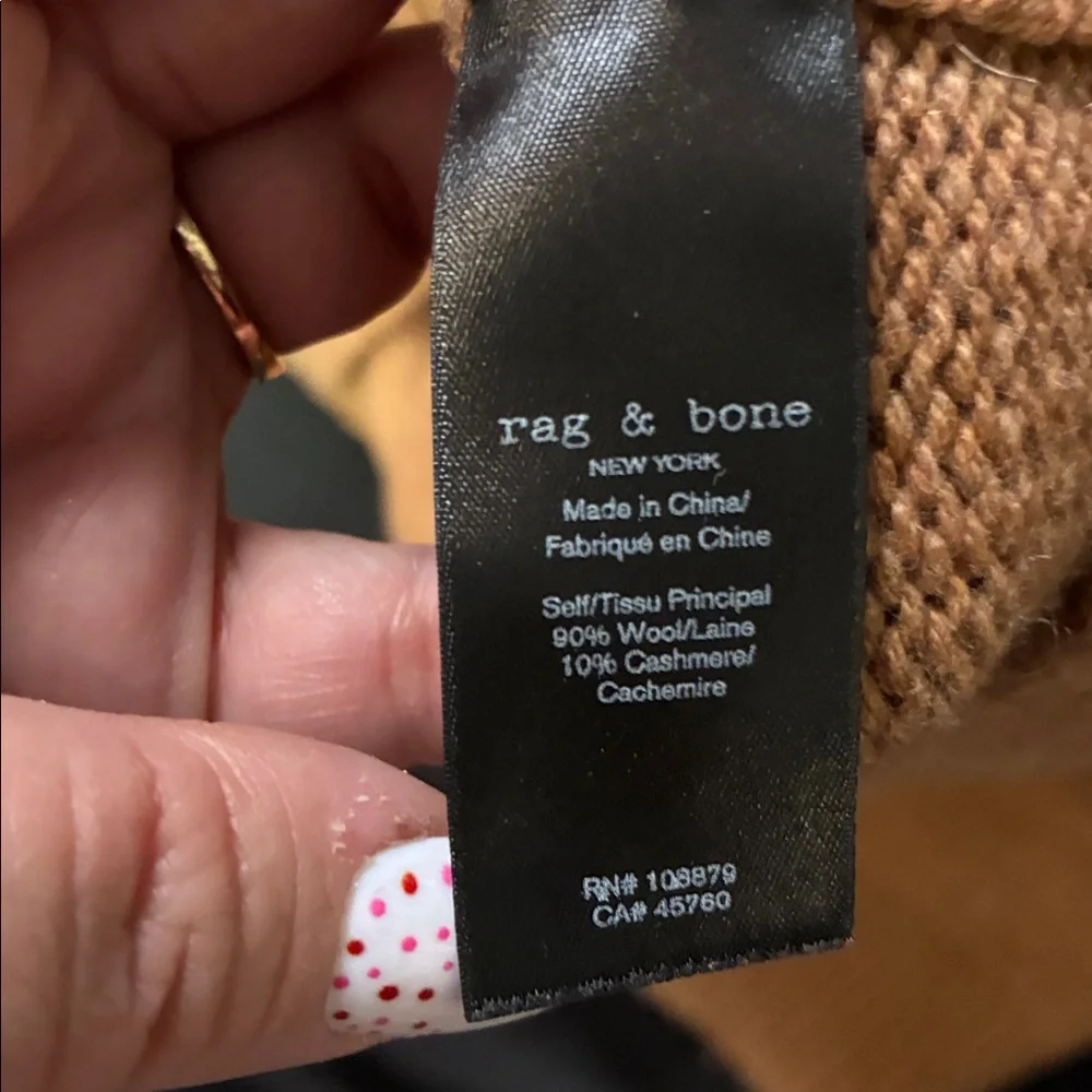 Woman’s rag & bone Camel Cowl‎ Neck medium brown Sweater - M